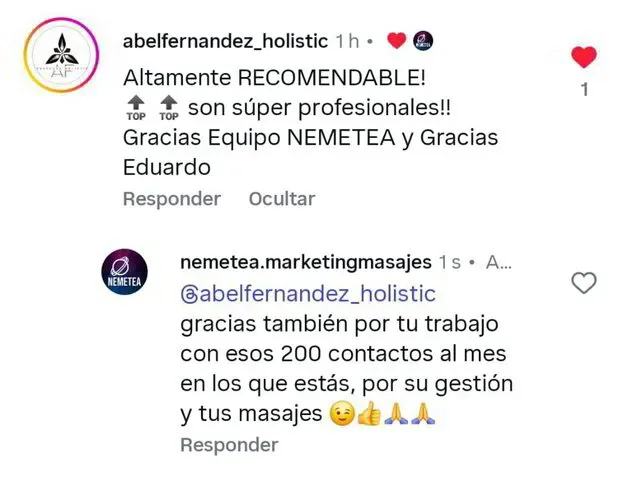 Captura de conversación con cliente Abel